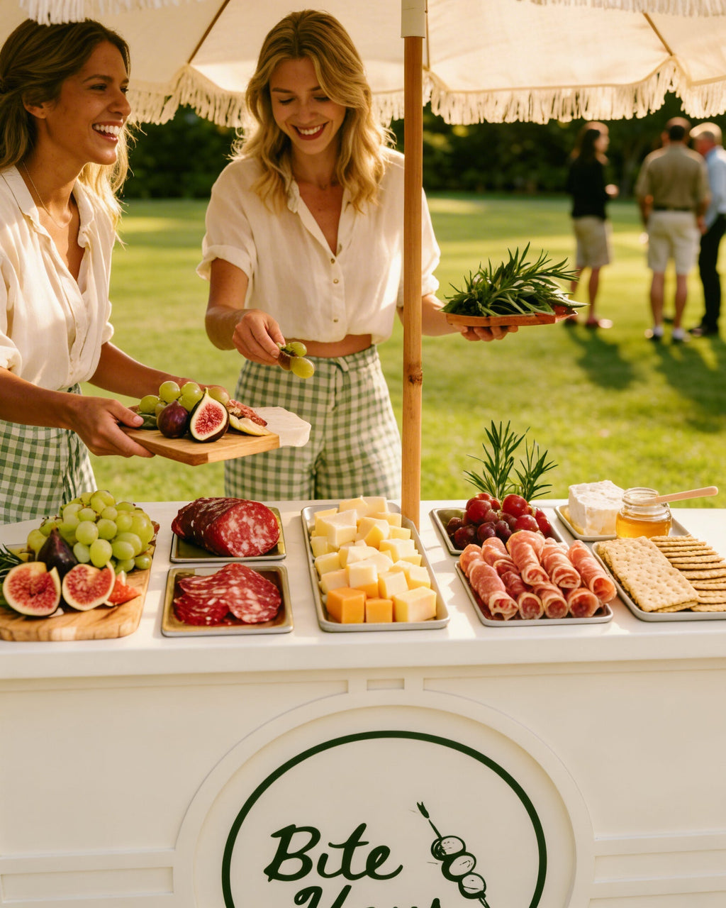 BiteHaus signature charcuterie cart styled for an event
