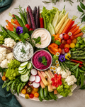 Crudités grazing platter with fresh seasonal vegetables